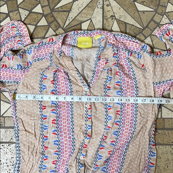 MAEVE ANTHROPOLOGIE Button Multicolored Blouse XS - Picture 6 of 9